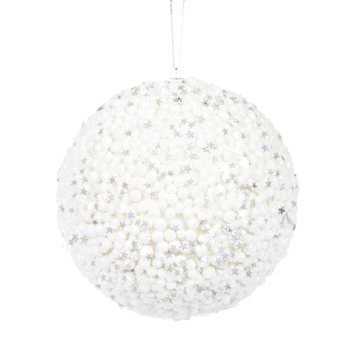 Xl White Stars Bauble