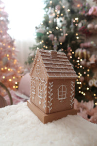 Short Brown Gingerbread House Stocking Holder - PRE ORDER (7215566094402)