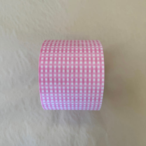 Pink Gingham Kraft Tape (7315590709314)