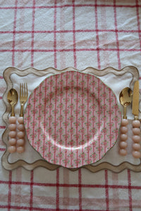 Large Pink Bows Stripe Plate - PRE ORDER (7296261488706)