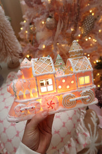 Pink Light Up Gingerbread Train - PRE ORDER (7215565045826)