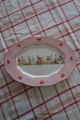 Pink Christmas Village Platter - PRE ORDER (7296260374594)