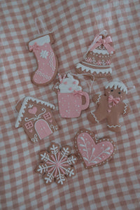 Pink Gingerbread Ornament Set of 7 - PRE ORDER (7215559802946)