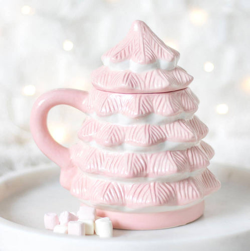 Pink Christmas Tree Shaped Mug (7330222571586)