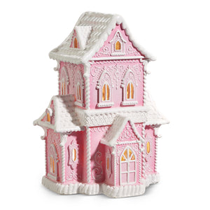 4457674 - 14" Pink Lit Gingerbread House (7388049440834)