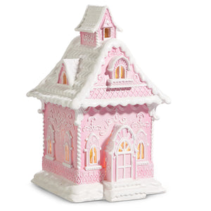 4457675 - 13" Pink Lit Gingerbread House (7388049473602)