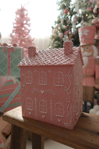 Tall Style 1 Pink Gingerbread House - PRE ORDER (7215568126018)