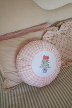 Load image into Gallery viewer, Pink Gingham Pleated Round Cushion - PRE ORDER (7215564357698)