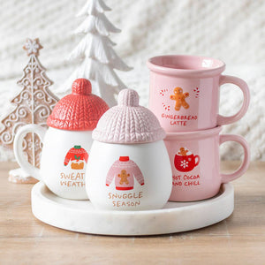 Pink Gingerbread Latte Christmas Mug (7330222473282)