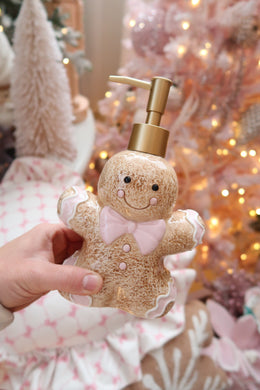 PINK Gingerbread Man Soap Dispenser - PRE ORDER (7215560196162)