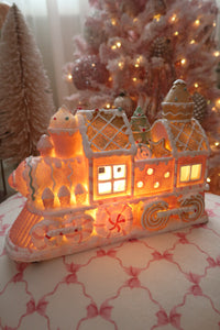 Pink Light Up Gingerbread Train - PRE ORDER (7215565045826)