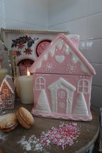 Load image into Gallery viewer, Pink Gingerbread House Cookie Jar - PRE ORDER (7296258506818)