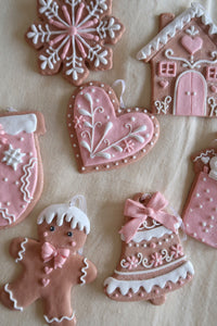 Pink Gingerbread Ornament Set of 7 - PRE ORDER (7215559802946)