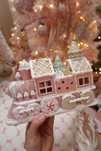 Pink Light Up Gingerbread Train - PRE ORDER (7215565045826)