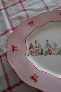 Pink Christmas Village Platter - PRE ORDER (7296260374594)