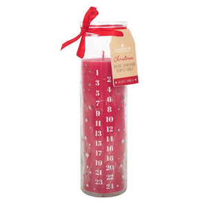 Red Vanilla Christmas Advent Tube Candle (7330222768194)