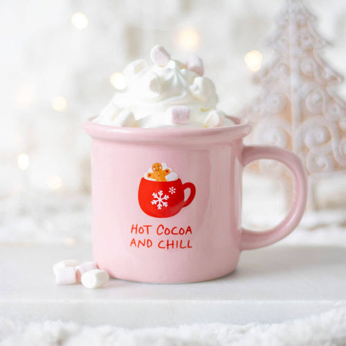 Pink Hot Cocoa and Chill Christmas Mug (7330222440514)