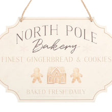 Load image into Gallery viewer, North Pole Bakery Hanging Christmas Sign (7330221981762)