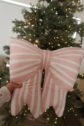 Pink and White Bow Cushion - PRE ORDER (7215563538498)