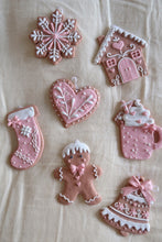 Load image into Gallery viewer, Pink Gingerbread Ornament Set of 7 - PRE ORDER (7215559802946)