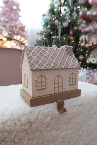 Long Ivory Gingerbread House Stocking Holder - PRE ORDER (7215568584770)