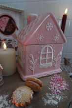 Load image into Gallery viewer, Pink Gingerbread House Cookie Jar - PRE ORDER (7296258506818)