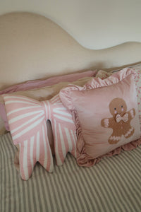 Pink and White Bow Cushion - PRE ORDER (7215563538498)