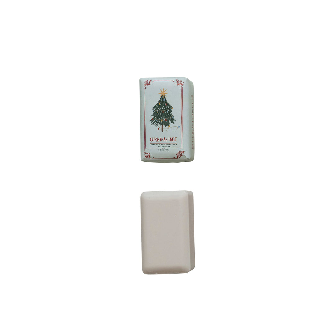 Christmas Tree Scented Olive Oil & Shea Butter Milled Bar Soap (7374734721090)