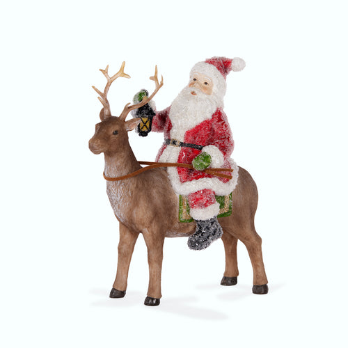 19cm Red Santa on Reindeer (6959945646146)