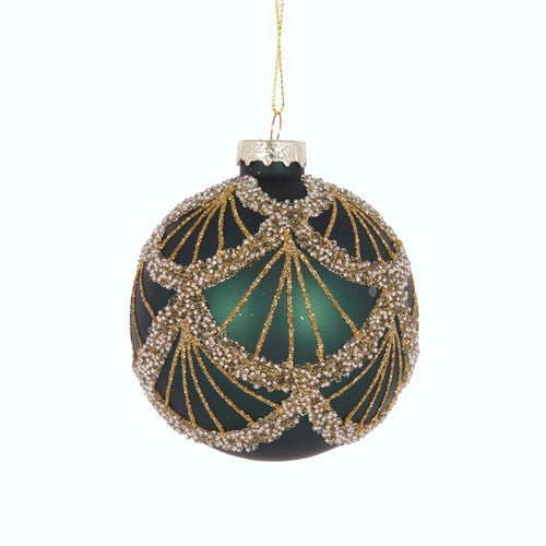 Emerald Deco Garnished Bauble (6960273817666)