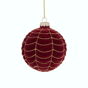 Burgundy Velvet Webbed Bauble (6960274079810)