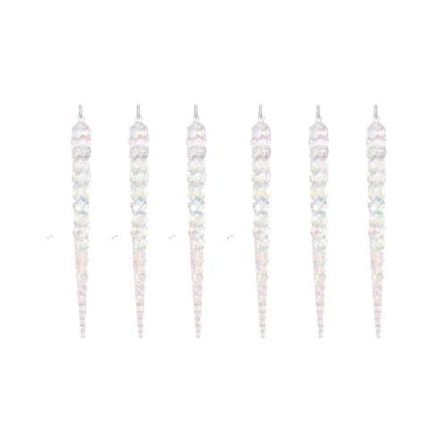 6 Pack Iridescent Icicles Hanging (6960284893250)