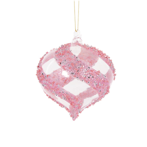 Pink Crystal Swirl Onion Bauble (6960291184706)