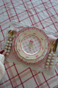 Large Pink Bows Stripe Plate - PRE ORDER (7296261488706)