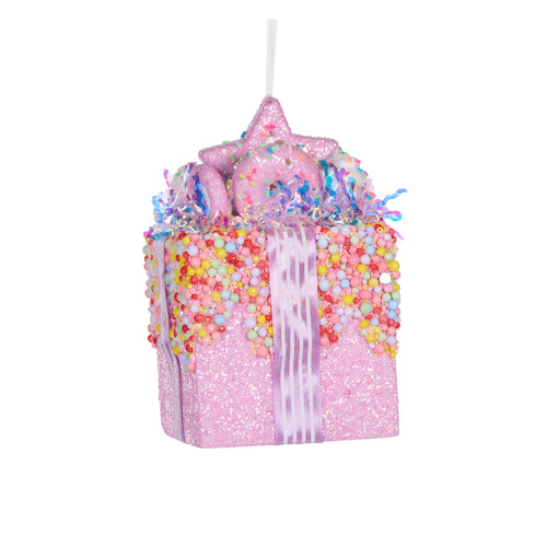 15Cm Festive Sprinkles Gift Box Hanging (7356472131650)