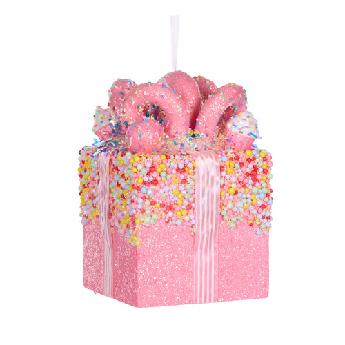 21Cm Festive Sprinkles Gift Box Hanging (7356472197186)