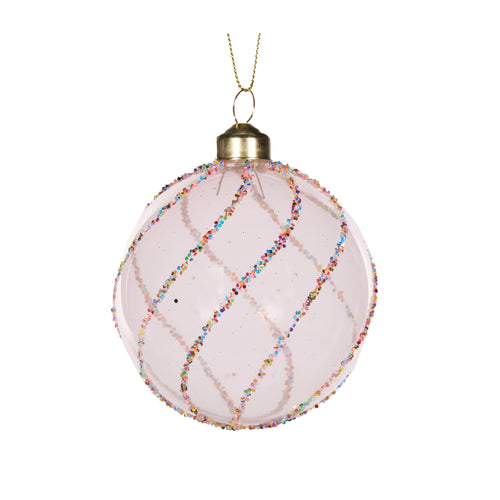 Pink Sprinkles Swirl Bauble Hanging (7364642373698)