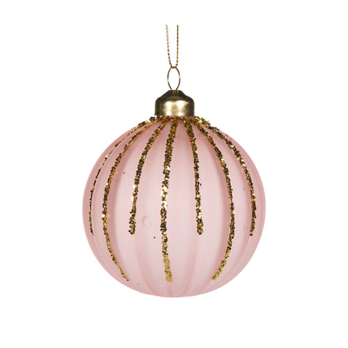 Pink Glitter Drip Bauble (7364643094594)