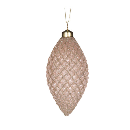 Pale Pink Quilted Drop Bauble (7364643389506)