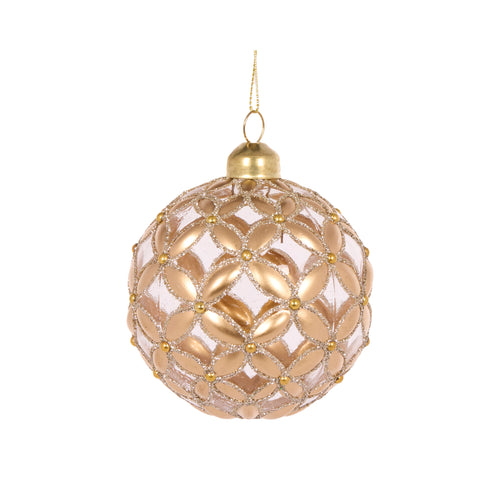 Gold Ettched Fleur Bauble (7364643913794)