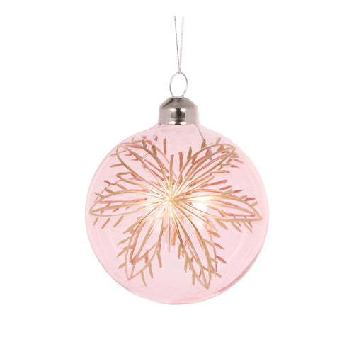 Pink Etched Snowflake Bauble (7364644012098)