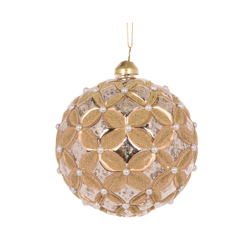 Gold Quilted Pearl Bauble (7364644044866)