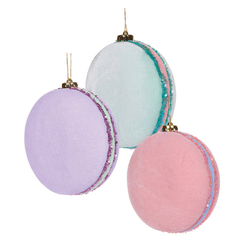 3/Asst Velvet Macarons Hanging (7356472590402)