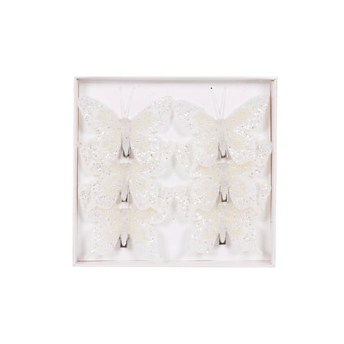 Set/6 Mini White Butterfly Clips (7364626939970)