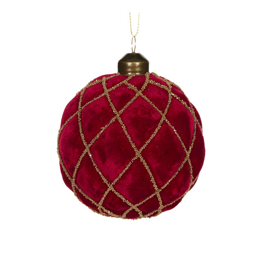 Luxe Red Velvet Quilt Bauble (7364644208706)