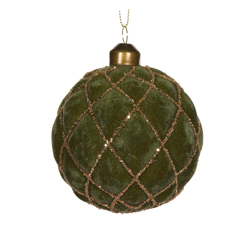 Luxe Green Velvet Quilt Bauble (7364644307010)