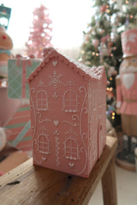 Tall Style 1 Pink Gingerbread House - PRE ORDER (7215568126018)