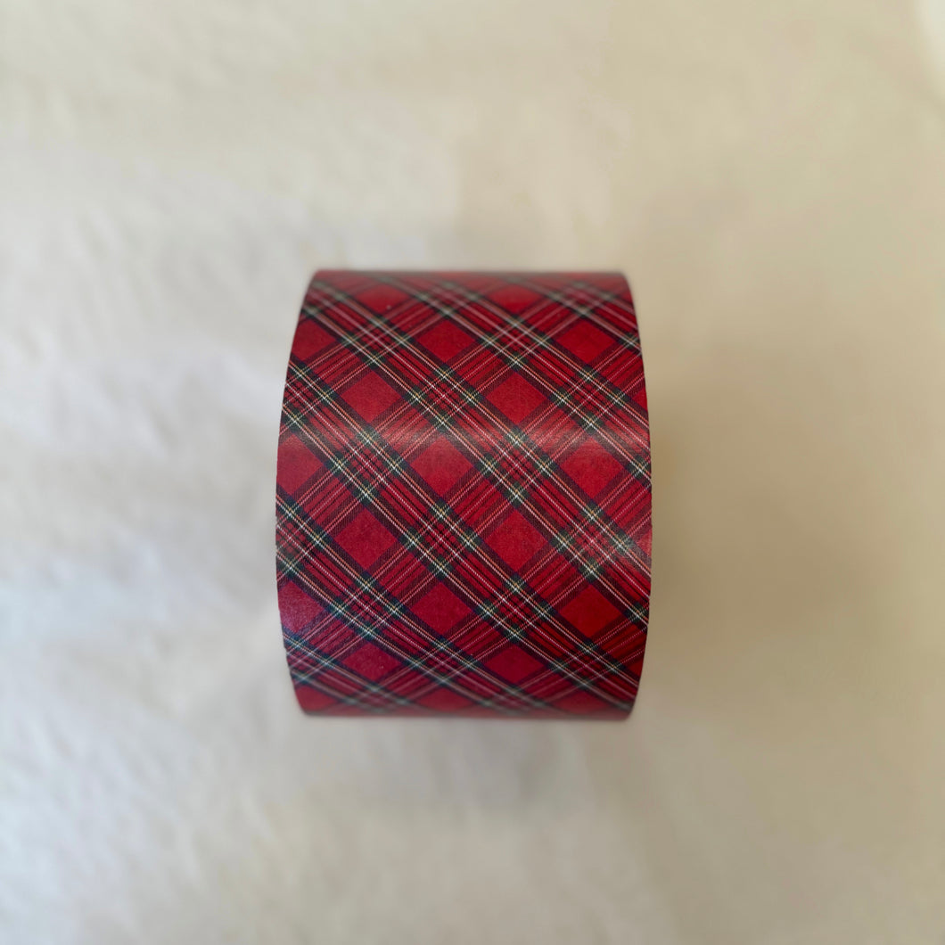 Red Tartan Kraft Tape Roll (7315590938690)