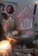 Load image into Gallery viewer, Pink Gingerbread House Cookie Jar - PRE ORDER (7296258506818)