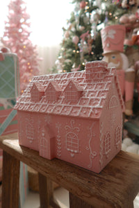 Wide Style 2 Pink Gingerbread House - PRE ORDER (7215568191554)